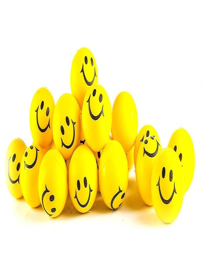 J.V Enterprise Stress Reliever Smile Ball - Cute Face Soft Squeeze Sponge for Baby, Girls, Kids, Adults - Hand Exercise Smiley Toy, Non-Toxic, Yellow (Pack of 2) - Image 1